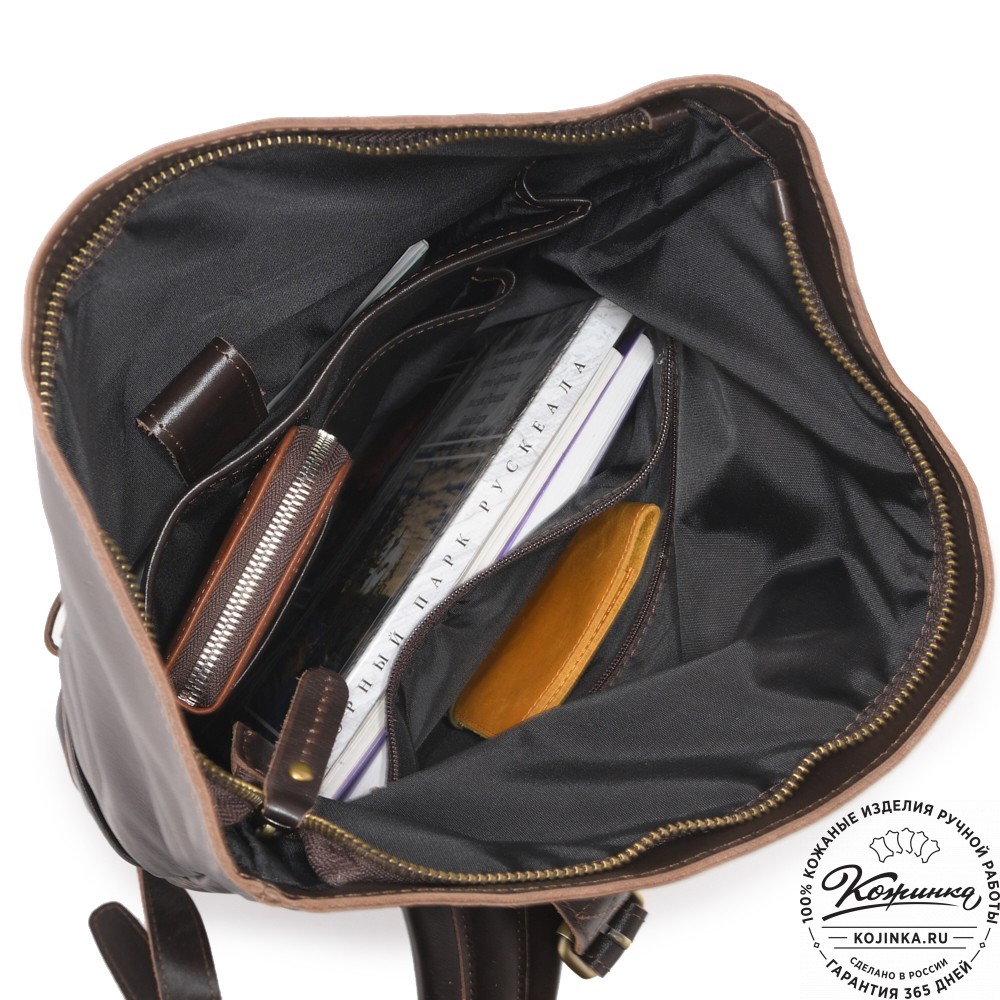  Кожаный рюкзак "Бэнжамин" (коричневый сиама) 